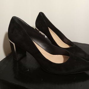 Black Suede & Silver Detailing Alfani Step & Flex 3" Heels